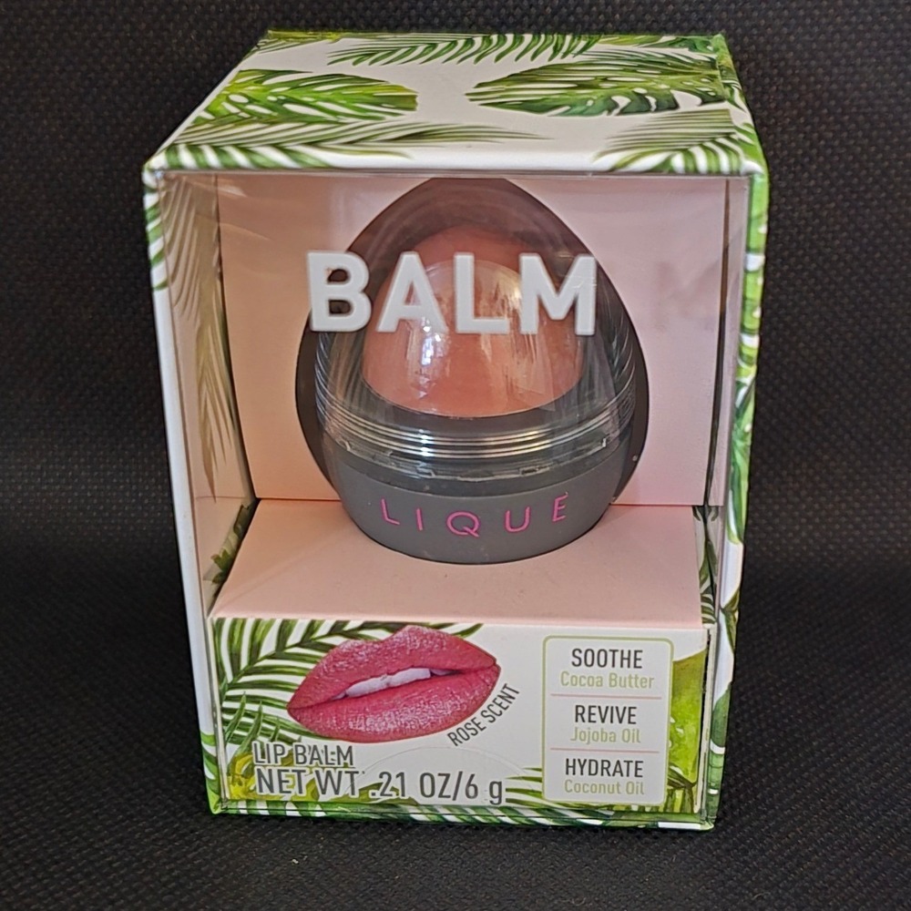 Lique Cosmetics Hydrating Lip Balm Rose Scent Coconut Jojoba Oil 0.21oz New